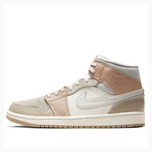 Air Jordan 1 Barbati Nike Mid-High Milan Ghete Baschet Roz Bej | JD-097UI