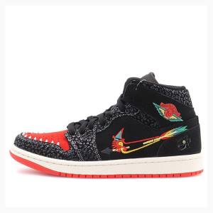 Air Jordan 1 Barbati Nike Mid-High SE Siempre Familia Ghete Baschet Negrii Rosii | JD-291SM