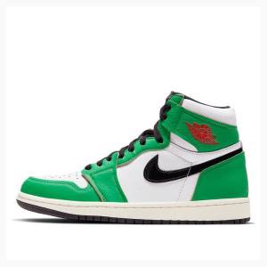Air Jordan 1 Dama Nike High OG Lucky Ghete Baschet Verzi Negrii | JD-584GV