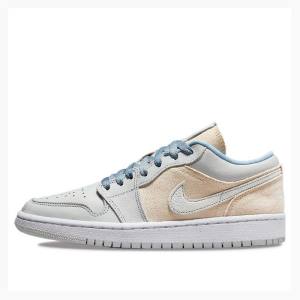 Air Jordan 1 Dama Nike Low SE Panza Adidași Albi Albastri | JD-945JI