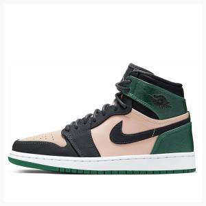 Air Jordan 1 Dama Nike Retro HI PRM Bio Ghete Baschet Roz Verzi | JD-936KA