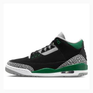 Air Jordan 3 Barbati Nike Retro Pine Ghete Baschet Negrii Verzi | JD-537DF