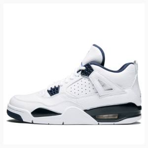 Air Jordan 4 Barbati Nike Retro LS Legend Ghete Baschet Albi Bleumarin | JD-865ZT