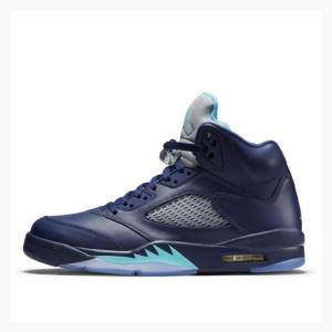 Air Jordan 5 Barbati Nike Retro Hornets Ghete Baschet Bleumarin | JD-768SP