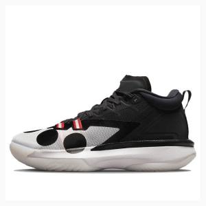 Air Jordan Barbati Nike X Naruto Zion 1 SP PF Ghete Baschet Albi Negrii | JD-685SE