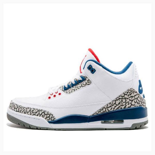 Air Jordan 3 Barbati Nike Retro OG Retro Ghete Baschet Albi Albastri | JD-986JC