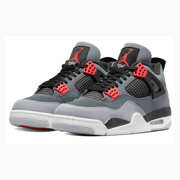 Air Jordan 4 Barbati Nike Infrared Ghete Baschet Gri Rosii | JD-705XT