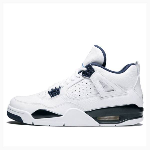 Air Jordan 4 Barbati Nike Retro LS Legend Ghete Baschet Albi Bleumarin | JD-865ZT