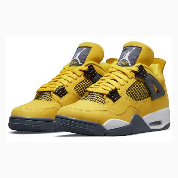 Air Jordan 4 Barbati Nike Retro Lightning Ghete Baschet Galbeni | JD-134VB