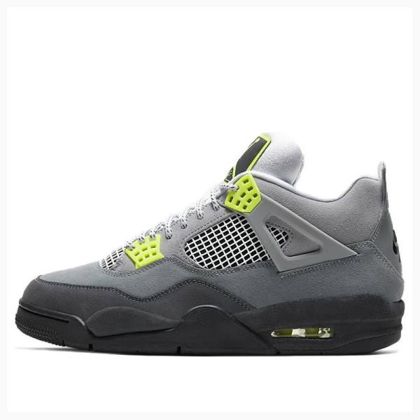Air Jordan 4 Barbati Nike Retro SE \'Neon 95\' Neon Ghete Baschet Gri Verzi | JD-509ER
