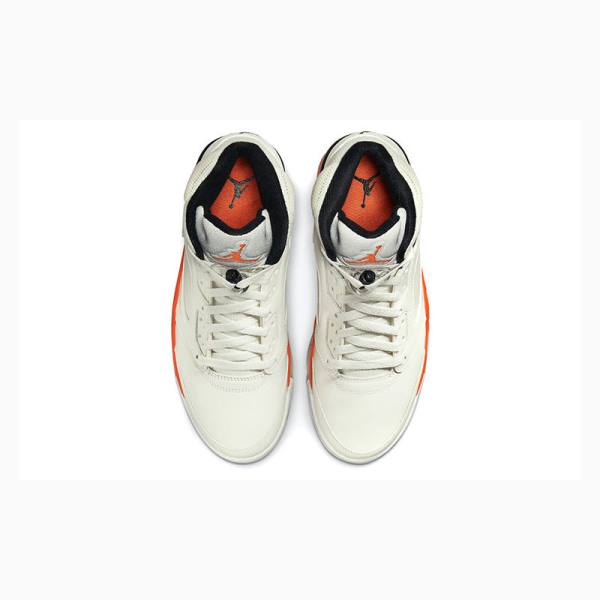 Air Jordan 5 Barbati Nike Retro Shattered Backboard Ghete Baschet Albi Portocalii | JD-876GP