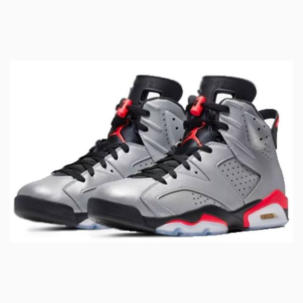 Air Jordan 6 Barbati Nike Retro Reflective Infrared Ghete Baschet Argintii Negrii Rosii | JD-716FN
