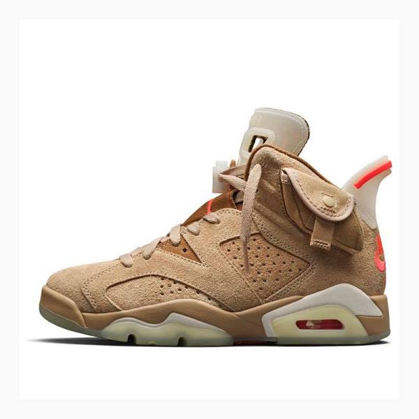 Air Jordan 6 Barbati Nike Retro SP Travis Scott British Ghete Baschet Kaki | JD-832DC