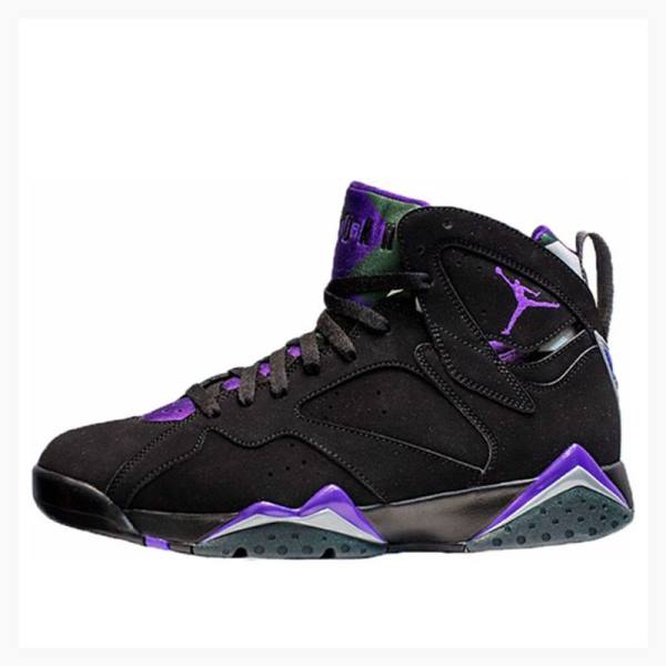 Air Jordan 7 Barbati Nike Retro Ray Allen Bucks Ghete Baschet Negrii Violet | JD-170VT