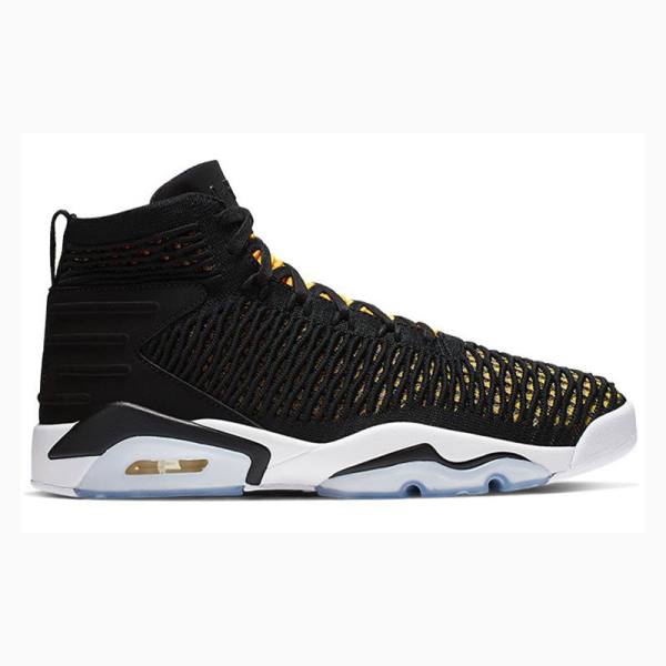 Air Jordan Barbati Nike Flyknit Elevation 23 Ghete Baschet Negrii Galbeni | JD-473CG