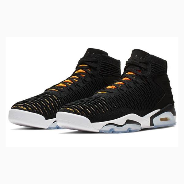 Air Jordan Barbati Nike Flyknit Elevation 23 Ghete Baschet Negrii Galbeni | JD-473CG