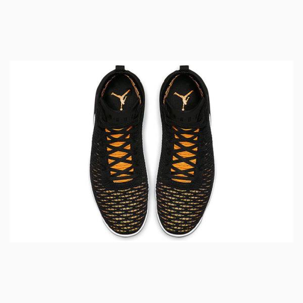 Air Jordan Barbati Nike Flyknit Elevation 23 Ghete Baschet Negrii Galbeni | JD-473CG